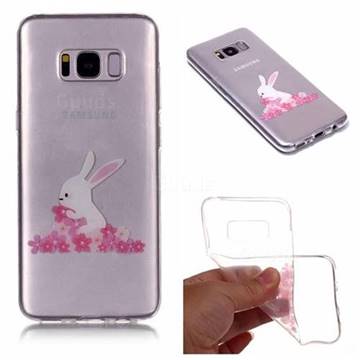 Cherry Blossom Rabbit Super Clear Soft TPU Back Cover for Samsung Galaxy S8