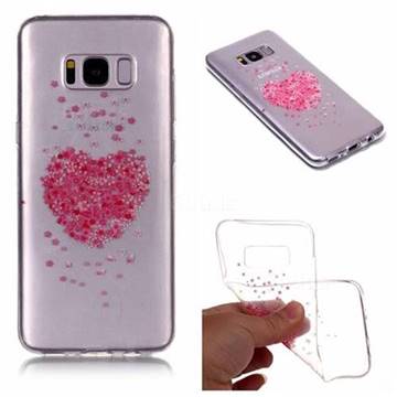 Heart Cherry Blossoms Super Clear Soft TPU Back Cover for Samsung Galaxy S8