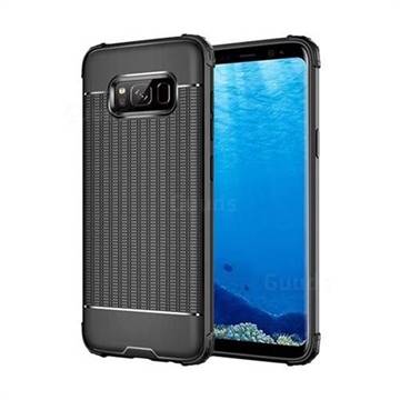 Luxury Shockproof Rubik Cube Texture Silicone TPU Back Cover for Samsung Galaxy S8 - Black
