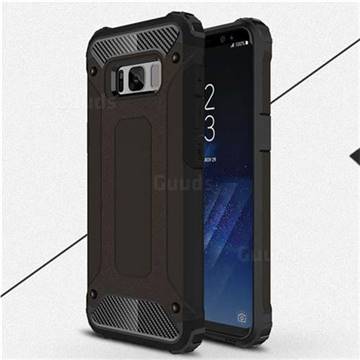 King Kong Armor Premium Shockproof Dual Layer Rugged Hard Cover for Samsung Galaxy S8 - Black Gold