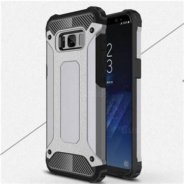 King Kong Armor Premium Shockproof Dual Layer Rugged Hard Cover for Samsung Galaxy S8 - Silver Grey