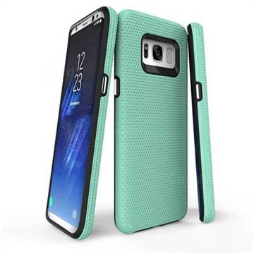 Triangle Texture Shockproof Hybrid Rugged Armor Defender Phone Case for Samsung Galaxy S8 - Mint Green