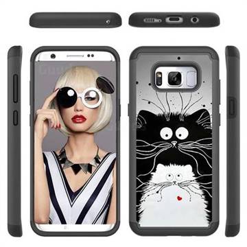 Black and White Cat Shock Absorbing Hybrid Defender Rugged Phone Case Cover for Samsung Galaxy S8