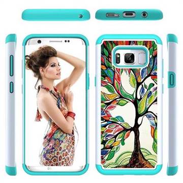 Multicolored Tree Shock Absorbing Hybrid Defender Rugged Phone Case Cover for Samsung Galaxy S8