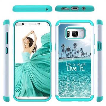 Sea and Tree Shock Absorbing Hybrid Defender Rugged Phone Case Cover for Samsung Galaxy S8