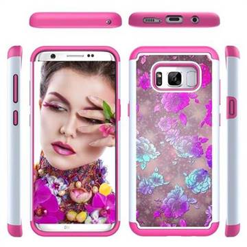 peony Flower Shock Absorbing Hybrid Defender Rugged Phone Case Cover for Samsung Galaxy S8