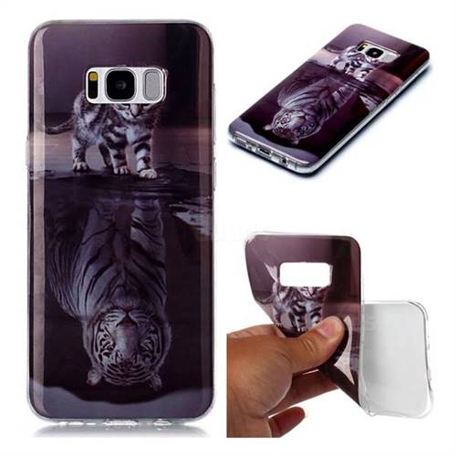 Cat and Tiger Soft TPU Cell Phone Back Cover for Samsung Galaxy S8
