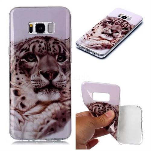 White Leopard Soft TPU Cell Phone Back Cover for Samsung Galaxy S8