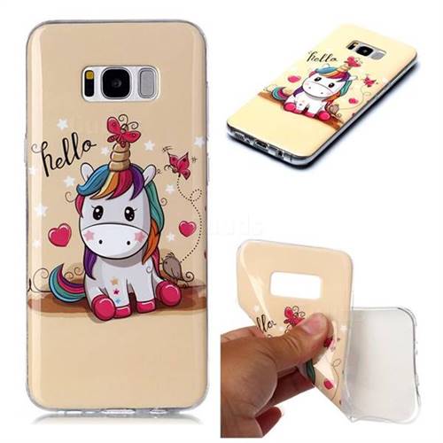 Hello Unicorn Soft TPU Cell Phone Back Cover for Samsung Galaxy S8