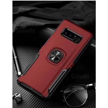 Knight Armor Anti Drop PC + Silicone Invisible Ring Holder Phone Cover for Samsung Galaxy S8 - Red