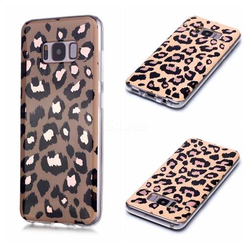 Leopard Galvanized Rose Gold Marble Phone Back Cover for Samsung Galaxy S8