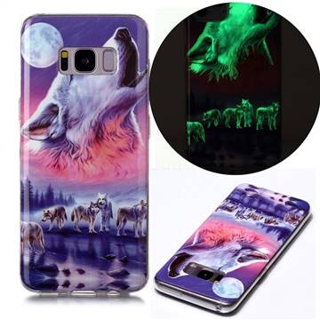 Wolf Howling Noctilucent Soft TPU Back Cover for Samsung Galaxy S8