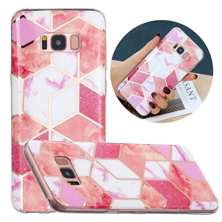 Cherry Glitter Painted Marble Electroplating Protective Case for Samsung Galaxy S8