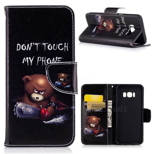 Chainsaw Bear Leather Wallet Case for Samsung Galaxy S8