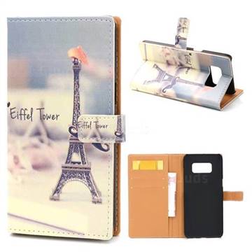 Eiffel Tower Leather Wallet Case for Samsung Galaxy S8