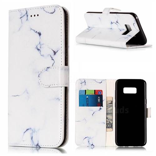 Soft White Marble PU Leather Wallet Case for Samsung Galaxy S8