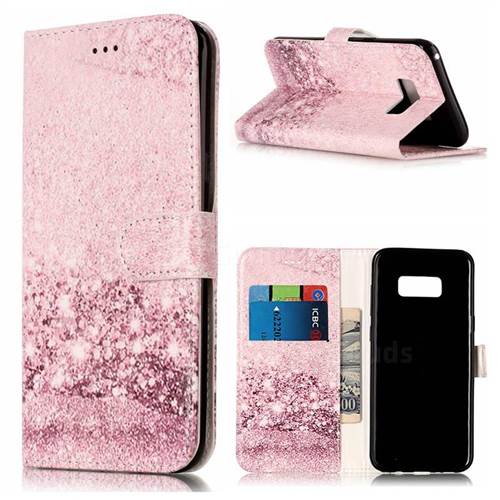 Glittering Rose Gold PU Leather Wallet Case for Samsung Galaxy S8