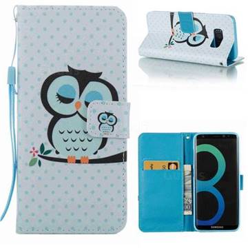 Sweet Owl Leather Wallet Case for Samsung Galaxy S8