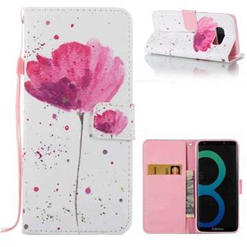 Watercolor Flower Leather Wallet Case for Samsung Galaxy S8