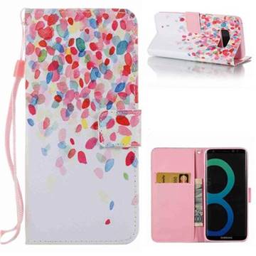 Colored Petals Leather Wallet Case for Samsung Galaxy S8