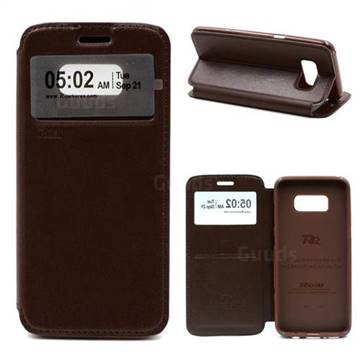 Roar Korea Noble View Leather Flip Cover for Samsung Galaxy S8 - Brown