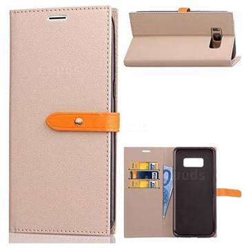 Luxury Fashion Korean PU Leather Wallet Case for Samsung Galaxy S8 - Gray