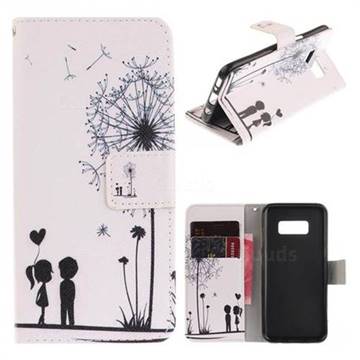 Couple Dandelion PU Leather Wallet Case for Samsung Galaxy S8