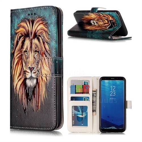 Ice Lion 3D Relief Oil PU Leather Wallet Case for Samsung Galaxy S8