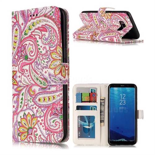 Pepper Flowers 3D Relief Oil PU Leather Wallet Case for Samsung Galaxy S8