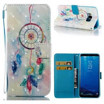 Feather Wind Chimes 3D Painted Leather Wallet Case for Samsung Galaxy S8