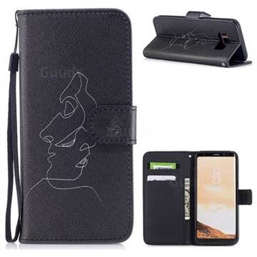 Kiss Streak PU Leather Wallet Case for Samsung Galaxy S8