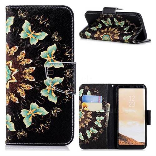 Circle Butterflies Leather Wallet Case for Samsung Galaxy S8