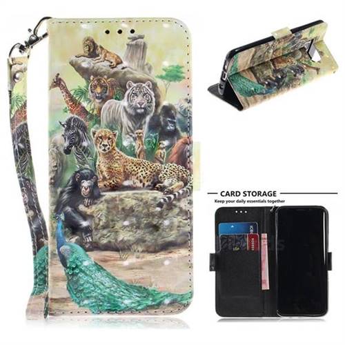 Beast Zoo 3D Painted Leather Wallet Phone Case for Samsung Galaxy S8