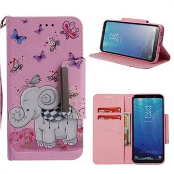 Butterfly Jumbo Big Metal Buckle PU Leather Wallet Phone Case for Samsung Galaxy S8