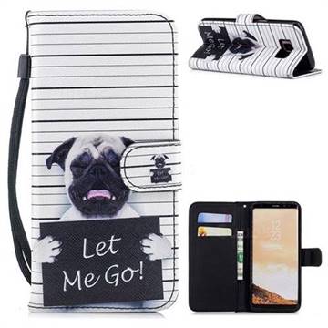 Prison Dog Painting Leather Wallet Phone Case for Samsung Galaxy S8