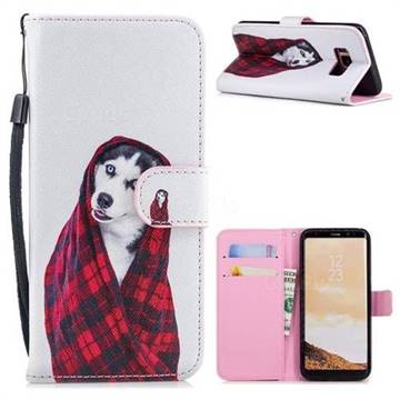 Fashion Husky Painting Leather Wallet Phone Case for Samsung Galaxy S8