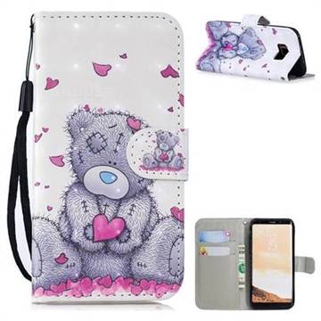 Love Panda 3D Painted Leather Wallet Phone Case for Samsung Galaxy S8