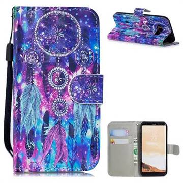 Star Wind Chimes 3D Painted Leather Wallet Phone Case for Samsung Galaxy S8