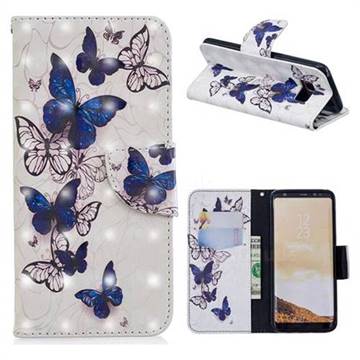 Flying Butterflies 3D Painted Leather Wallet Phone Case for Samsung Galaxy S8
