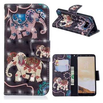 Totem Elephant 3D Painted Leather Wallet Phone Case for Samsung Galaxy S8