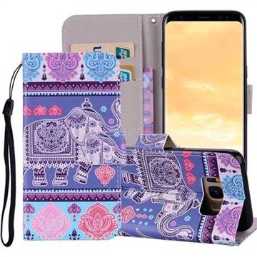 Totem Elephant PU Leather Wallet Phone Case Cover for Samsung Galaxy S8