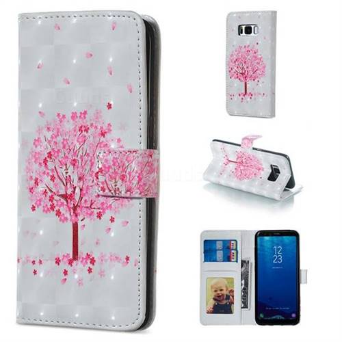 Sakura Flower Tree 3D Painted Leather Phone Wallet Case for Samsung Galaxy S8