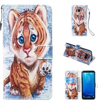 Baby Tiger Smooth Leather Phone Wallet Case for Samsung Galaxy S8