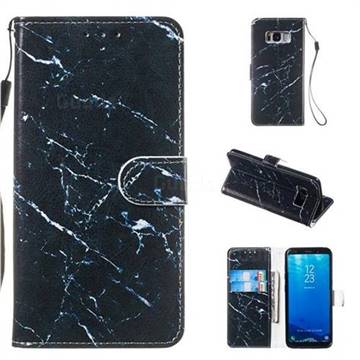 Black Marble Smooth Leather Phone Wallet Case for Samsung Galaxy S8