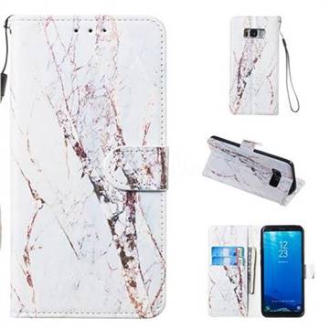 White Marble Smooth Leather Phone Wallet Case for Samsung Galaxy S8