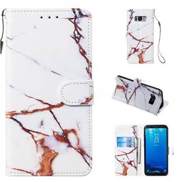 Platinum Marble Smooth Leather Phone Wallet Case for Samsung Galaxy S8