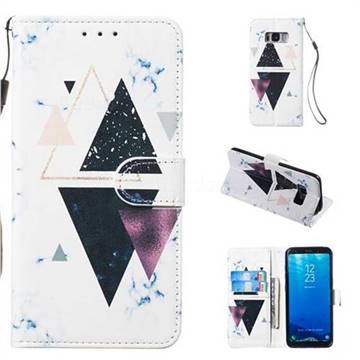 Triangle Marble Smooth Leather Phone Wallet Case for Samsung Galaxy S8