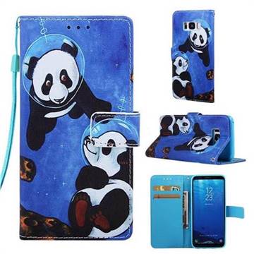 Undersea Panda Matte Leather Wallet Phone Case for Samsung Galaxy S8