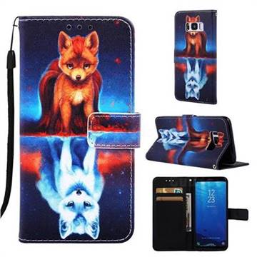 Water Fox Matte Leather Wallet Phone Case for Samsung Galaxy S8