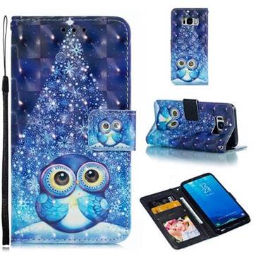 Stage Owl 3D Painted Leather Phone Wallet Case for Samsung Galaxy S8
